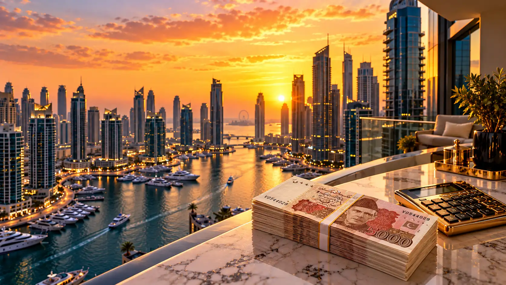 Dubai skyline with property prices converted to Pakistani rupees, 2026 guide